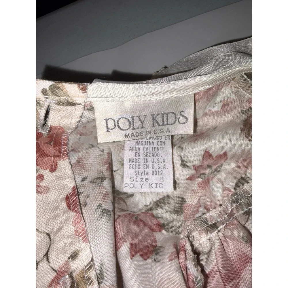 Poly Kids 80's Vintage Floral Cottage Core Size 8 Made In the USA